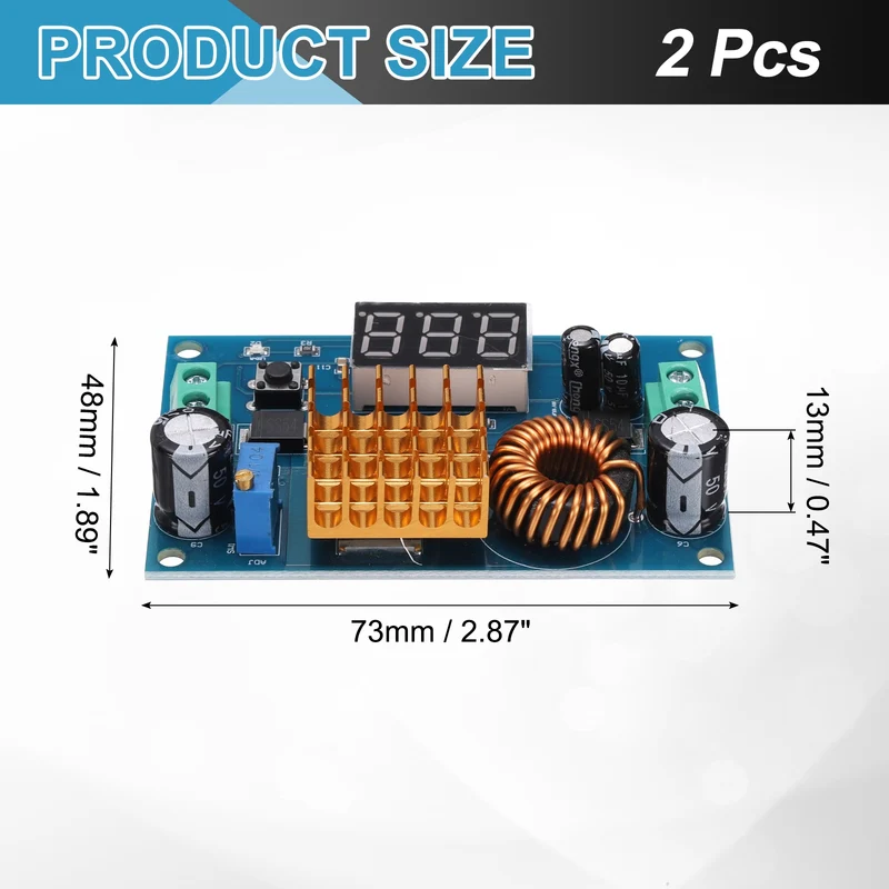 2Pcs XH-M411 3-35V to 5-45V 2.5A Boost Converter Voltage Regulator Adjustable