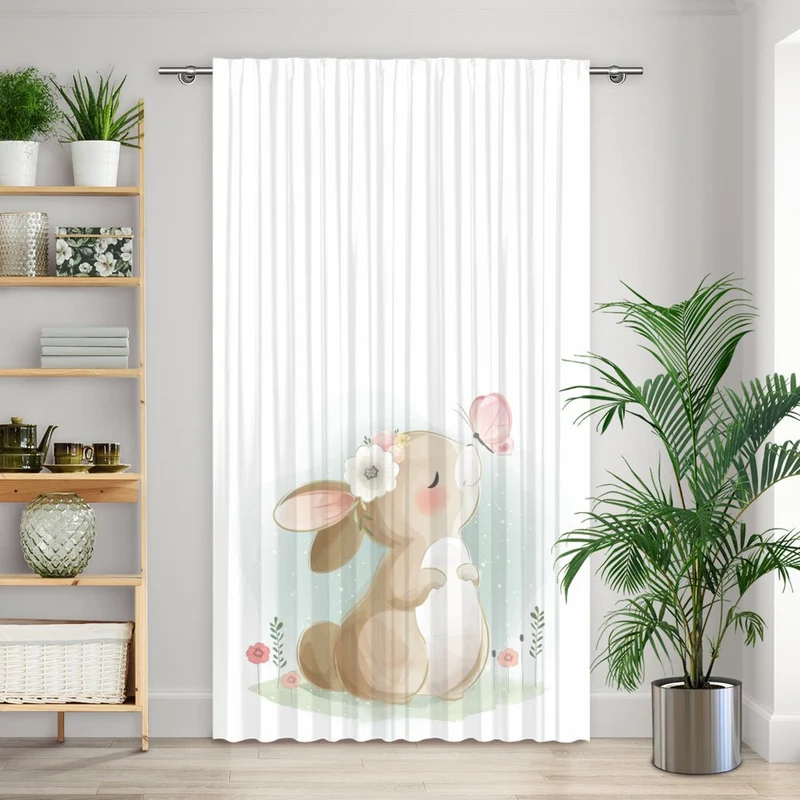 Vorhang Motiv "Hase Schmetterling"