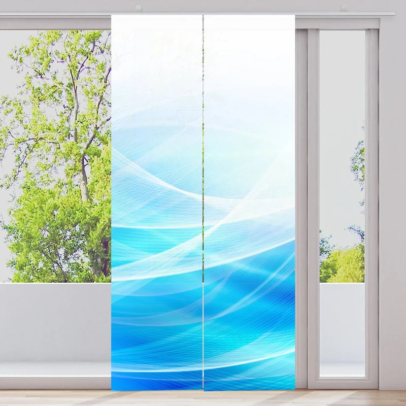 Schiebegardine Motiv "Waves blue"