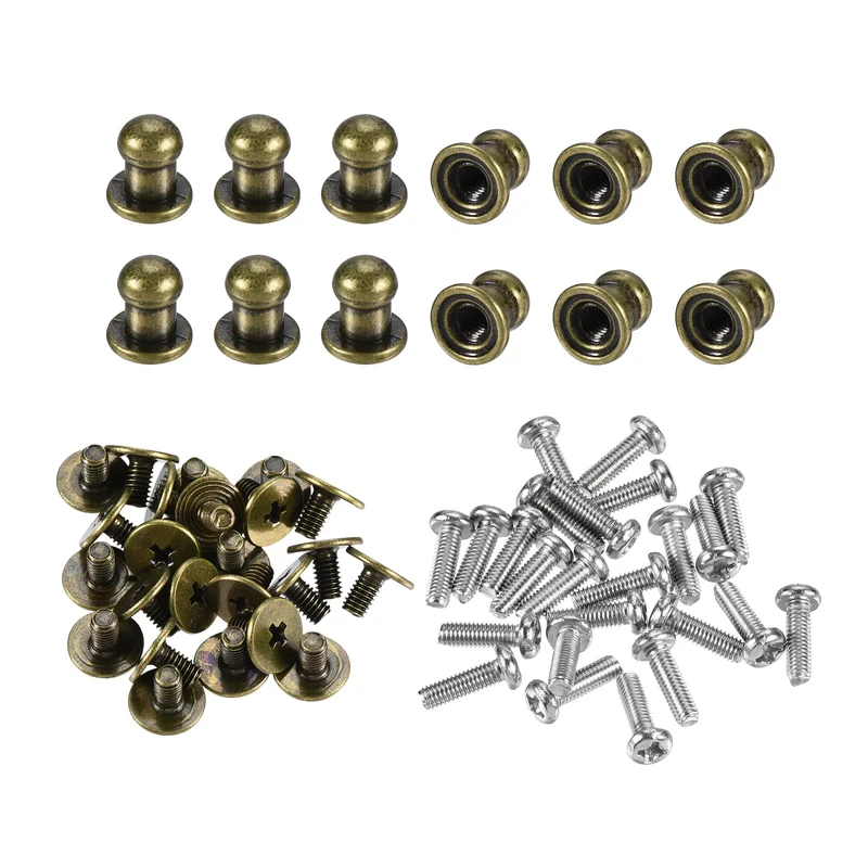 24pcs 5mm Head Dia Round Knobs Pull Handle Zinc Alloy Bronze Tone