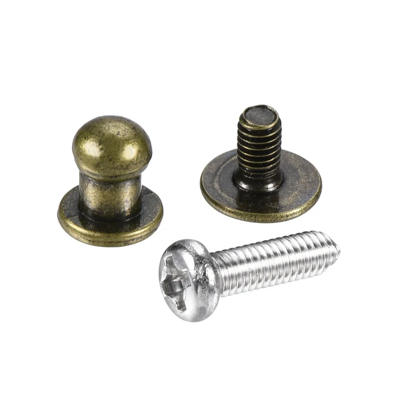 24pcs 5mm Head Dia Round Knobs Pull Handle Zinc Alloy Bronze Tone