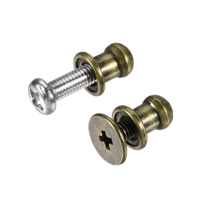 24pcs 5mm Head Dia Round Knobs Pull Handle Zinc Alloy Bronze Tone