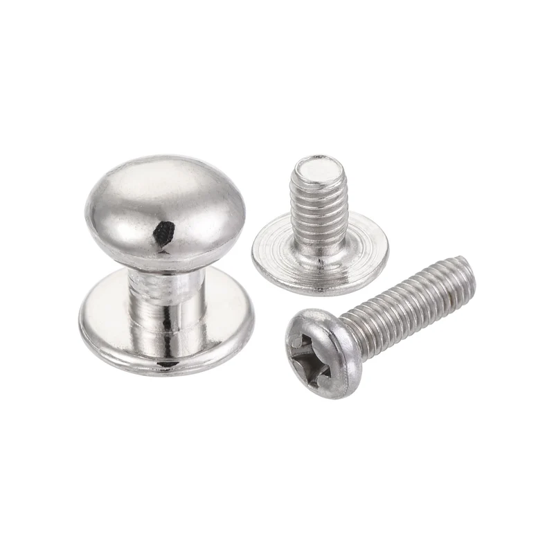24pcs 8mm Head Dia Round Knobs Pull Handle Zinc Alloy Silver Tone