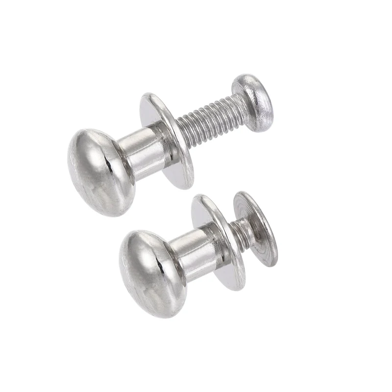 24pcs 8mm Head Dia Round Knobs Pull Handle Zinc Alloy Silver Tone