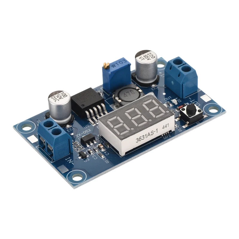 DC-DC Buck Converter Voltage Regulator Adjustable Buck Module LM 2596 with LED Display Voltmeter 4-40V to 1.25-37V 3A 1 Pcs