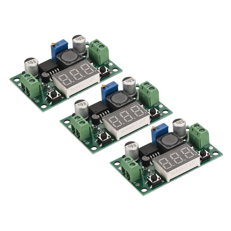 Buck Converter Module LM 2596 with LED Green 4-40V to 1.25-37V 3 Pcs