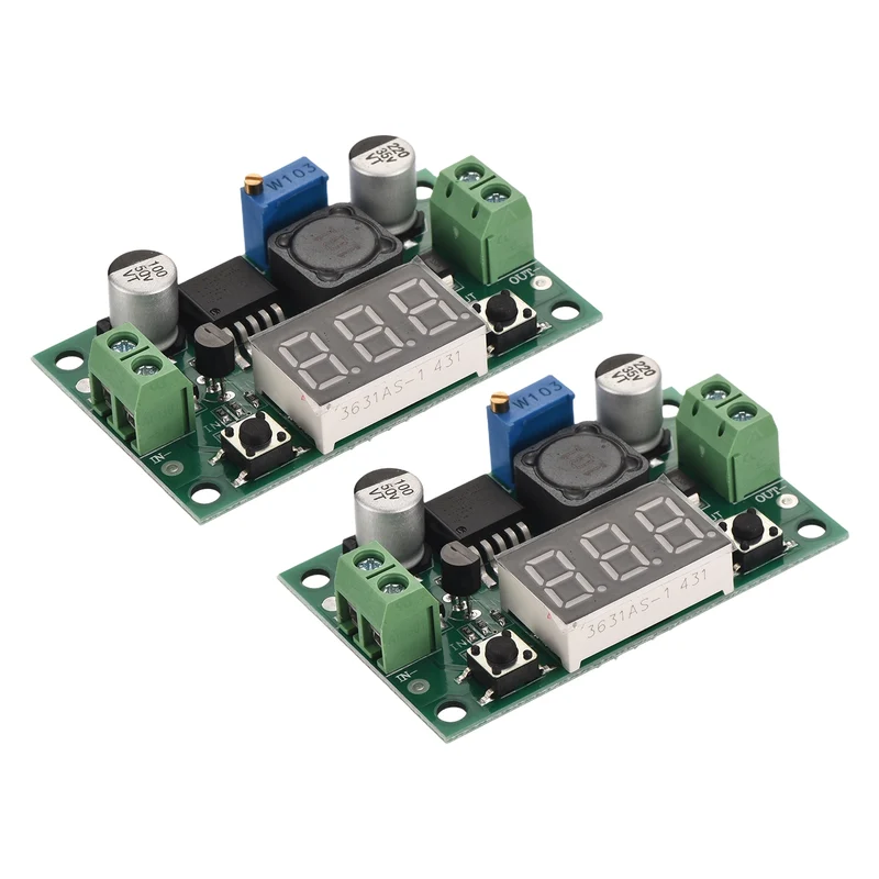Buck Converter Module LM 2596 with LED Green 4-40V to 1.25-37V 2 Pcs