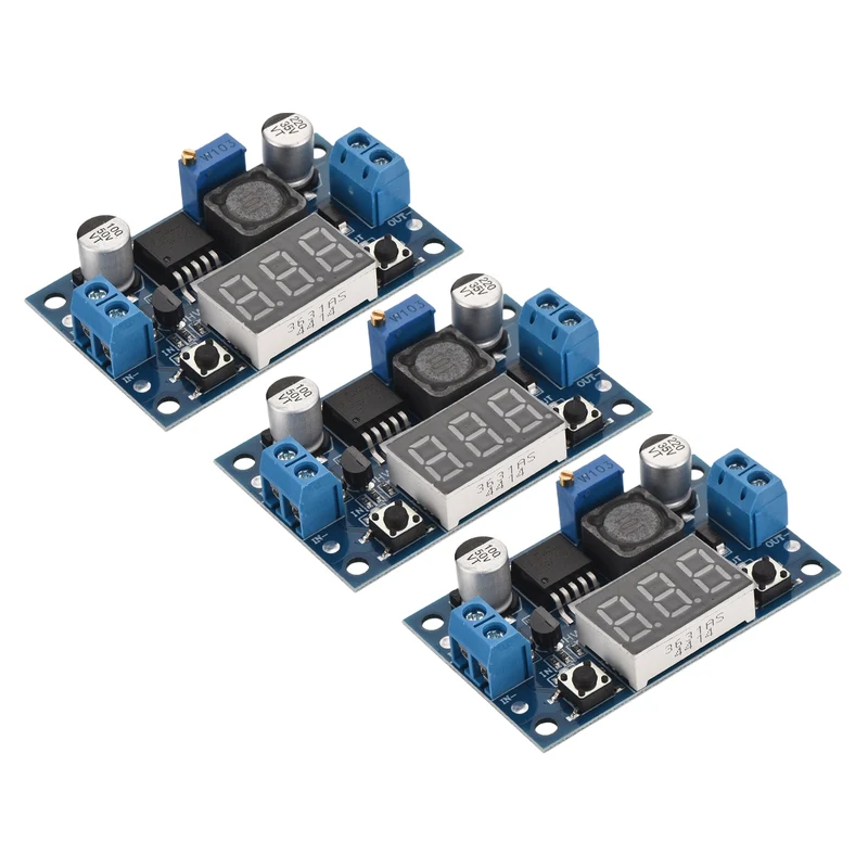 Buck Converter Module LM 2596 with LED Blue 4-40V to 1.25-37V 3 Pcs