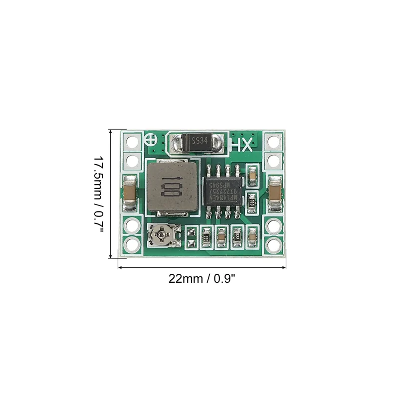 DC-DC Buck Converter Voltage Regulator MP1484EN 4.75-23V to 1-17V 3A Green for RC Airplane Power Adjustment Pack of 4