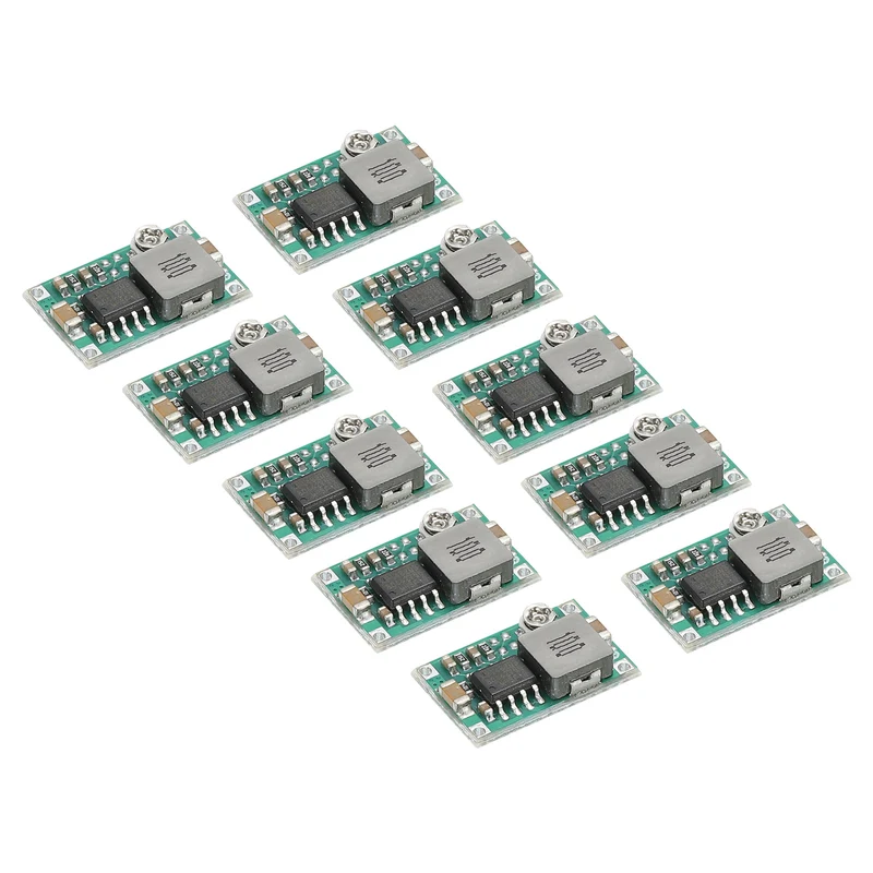 DC-DC Buck Converter Voltage Regulator Mini360 4.75-23V to 1-17V 3A Green for RC Airplane Power Adjustment Pack of 10