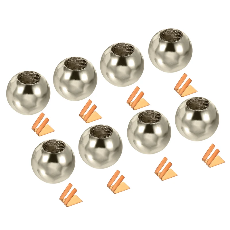 Pull Cord Tassels Window Blind Extender Chain Drop Knobs Ball Pull Ends Silver Tone, for Curtain Blinds Shades Light Ceiling Fan Switch, Pack of 8