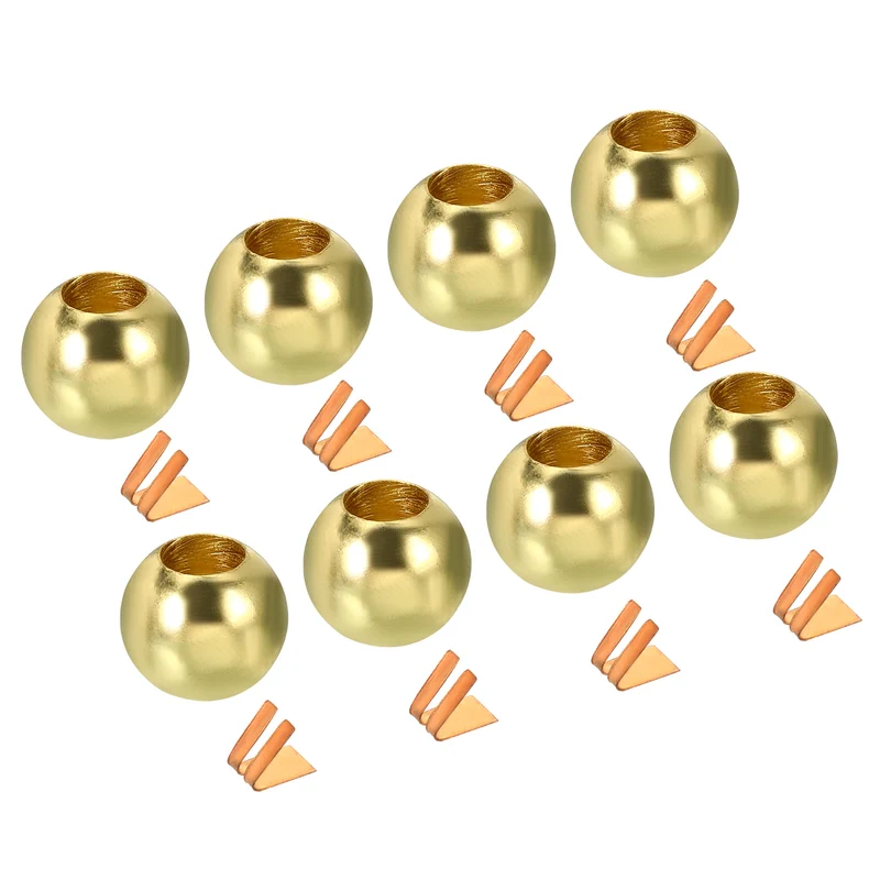 Pull Cord Tassels Window Blind Extender Chain Drop Knobs Ball Pull Ends Gold Tone, for Curtain Blinds Shades Light Ceiling Fan Pull Switch, Pack of 8