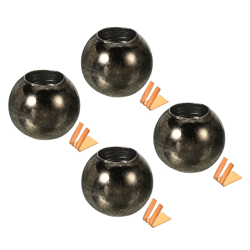 Pull Cord Tassels Window Blind Extender Chain Drop Knobs Ball Pull Ends Black, for Curtain Blinds Shades Light Ceiling Fan Pull Switch, Pack of 4
