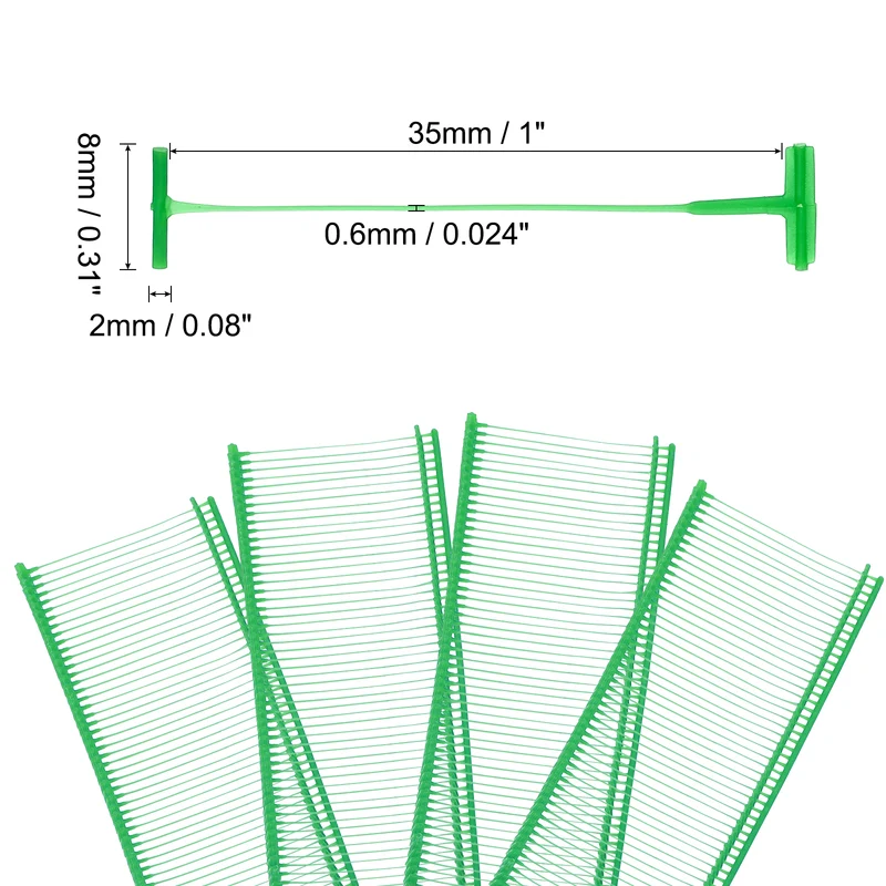 3000pcs 35mm Tagging Fasteners Clothing Tag Barbs Attachments Price Tags Green