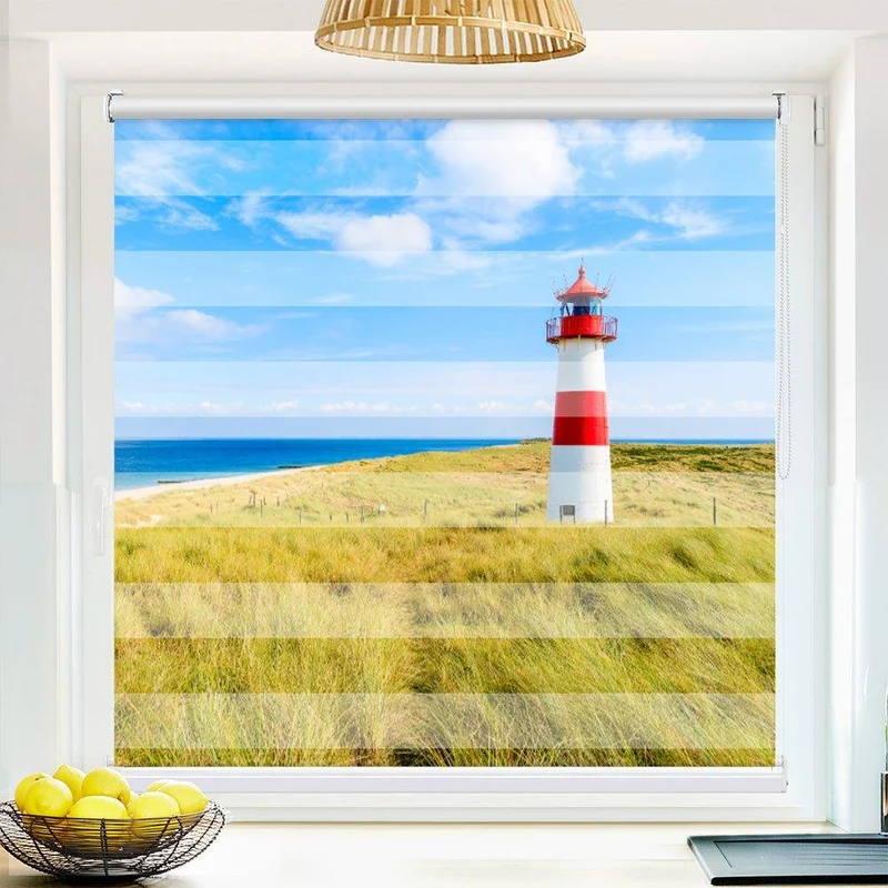 Klemmfix Doppelrollo "Sylt Leuchtturm" | Klemm Doppelrollo
