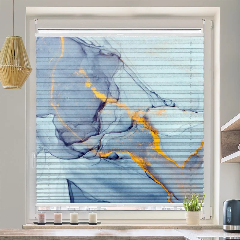 Wabenplissee Motiv "Fluid Marmor abstrakt"