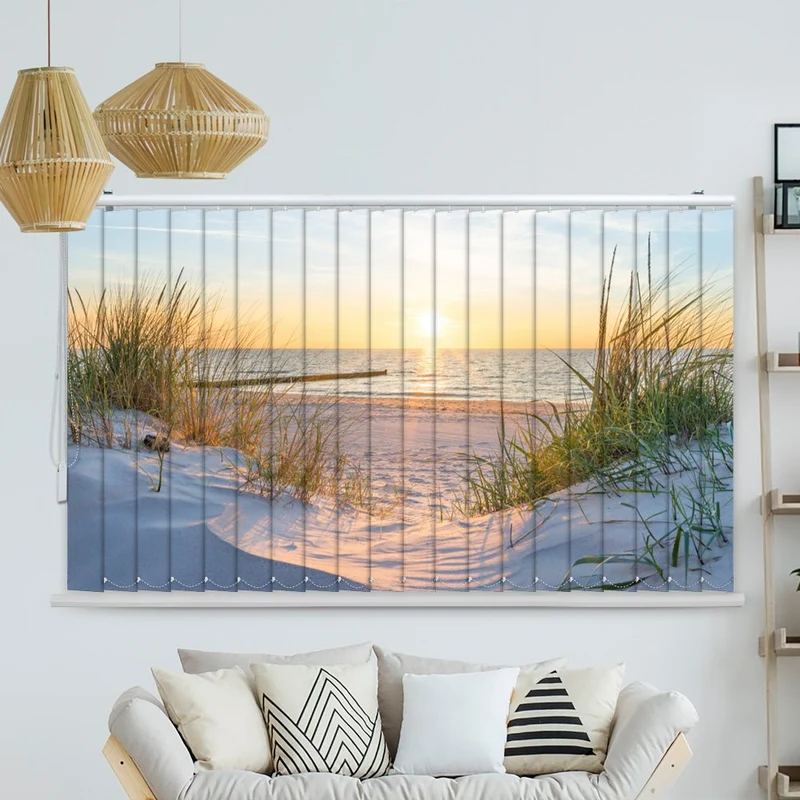 Lamellenvorhang Motiv "Kueste Meer Sonnenuntergang"