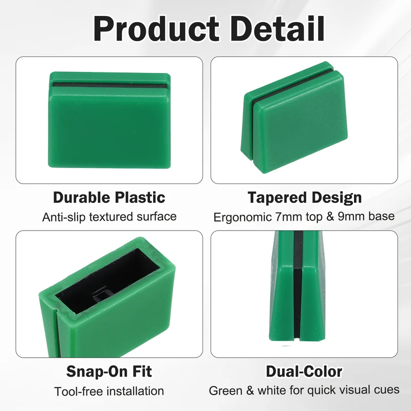 6Pcs Mixer Slider Fader Caps Universal Fader Knobs, Green/Black