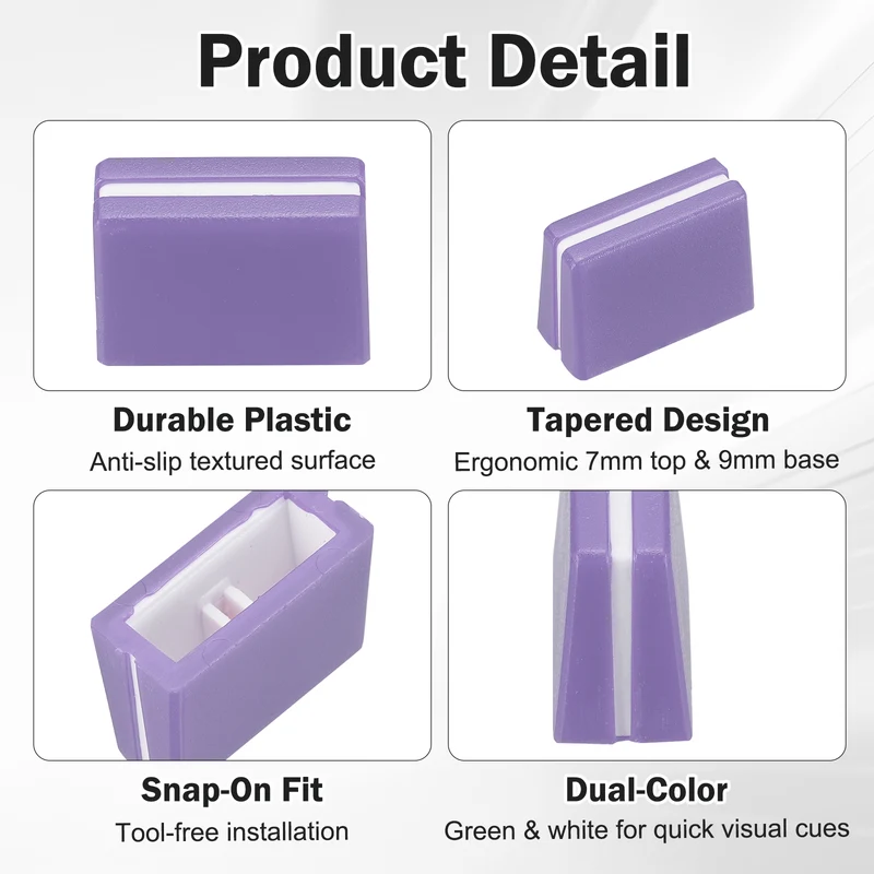 6Pcs Mixer Slider Fader Caps Universal Fader Knobs, Purple
