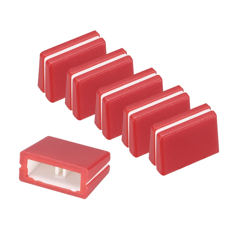 6Pcs Mixer Slider Fader Caps Universal Fader Knobs, Red