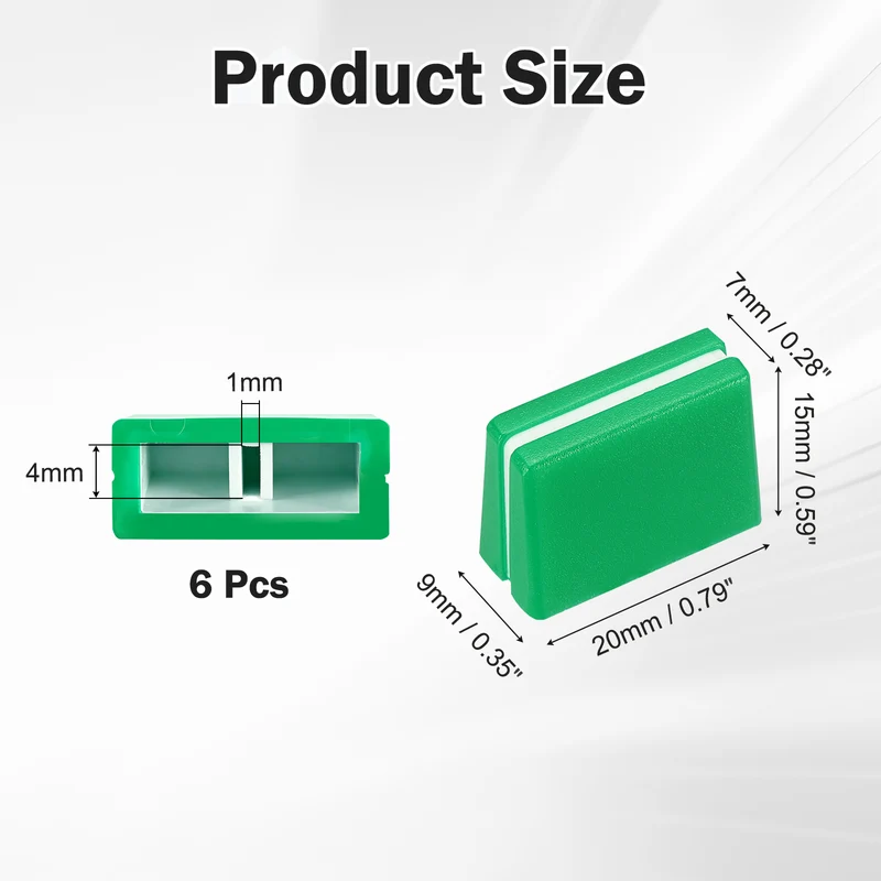 6Pcs Mixer Slider Fader Caps Universal Fader Knobs, Green/White
