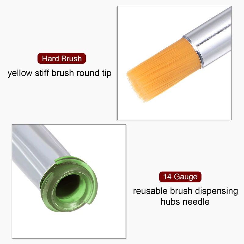 14G Brush Dispensing Tip 4mm Round Needle Brush Tip 6mm ID for Dispensing Glue