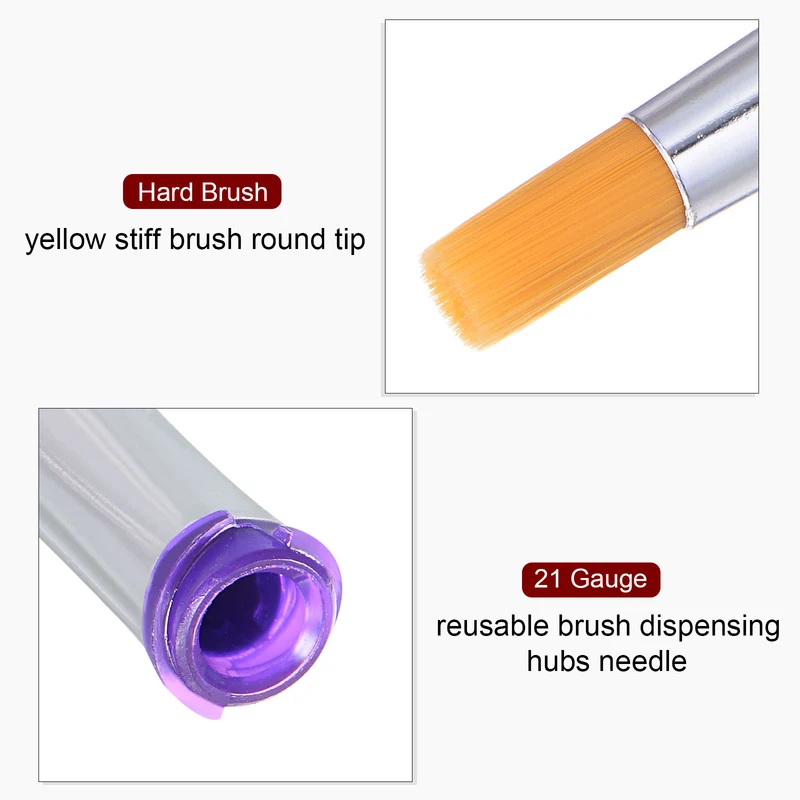 21G Brush Dispensing Tip 4mm Round Needle Brush Tip 5mm ID for Dispensing Glue