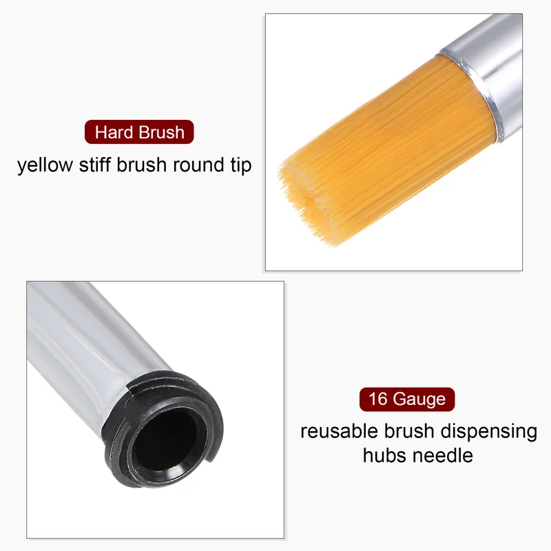 16G Brush Dispensing Tip 6mm Round Needle Brush Tip 4.2mm ID for Dispensing Glue