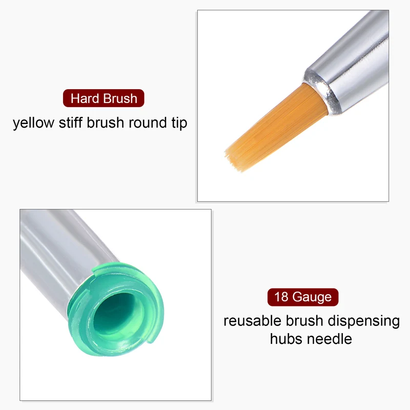 18G Brush Dispensing Tip 3mm Round Needle Brush Tip 4.2mm ID for Dispensing Glue