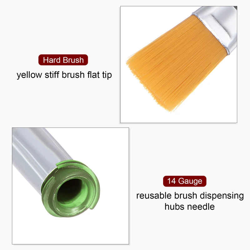 14G Brush Dispensing Tip 10mm Flat Needle Brush Tip 4.2mm ID for Dispensing Glue