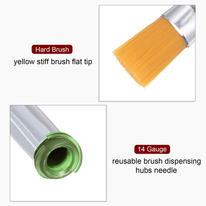 14G Brush Dispensing Tip 8mm Flat Needle Brush Tip 4.2mm ID for Dispensing Glue