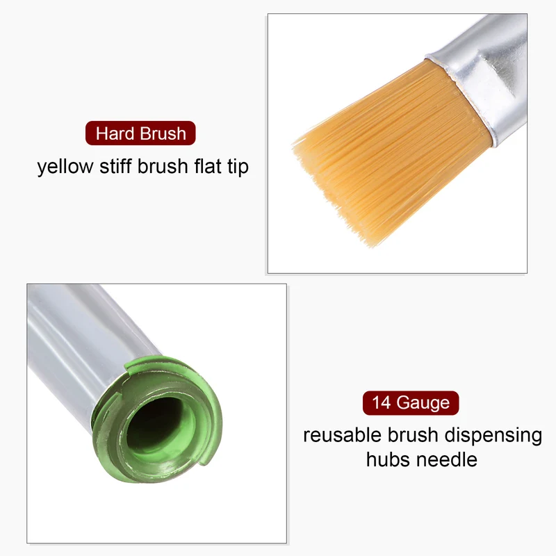 14G Brush Dispensing Tip 7mm Flat Needle Brush Tip 4.2mm ID for Dispensing Glue