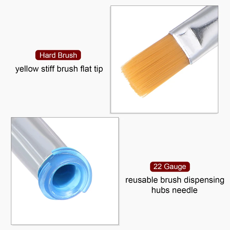 22G Brush Dispensing Tip 6mm Flat Needle Brush Tip 4.2mm ID for Dispensing Glue