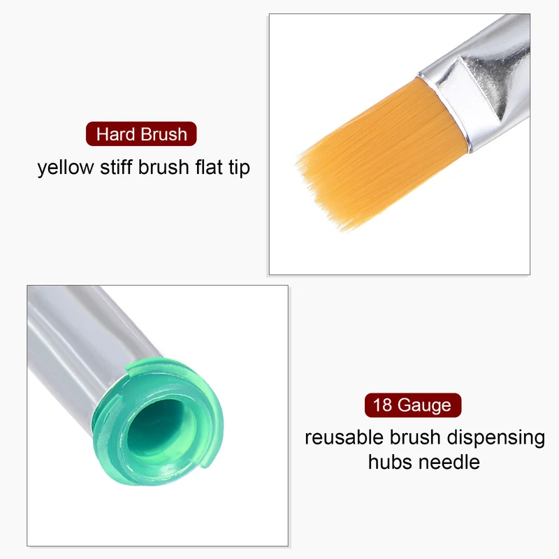 18G Brush Dispensing Tip 6mm Flat Needle Brush Tip 4.2mm ID for Dispensing Glue