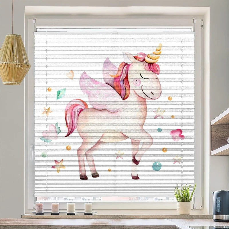 Wabenplissee Motiv "Fabelwesen Einhorn Kindermotiv"