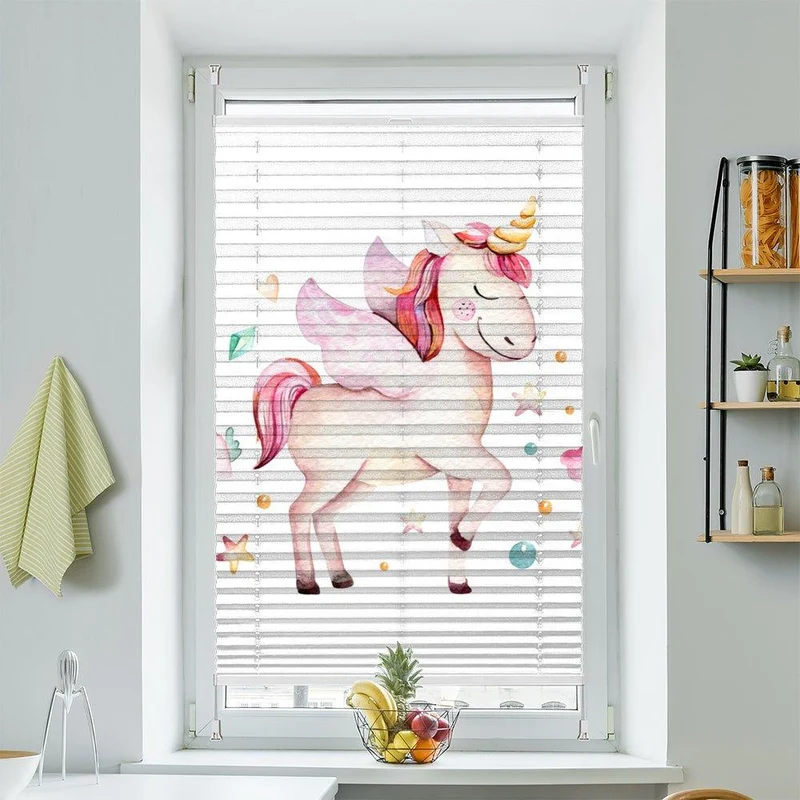 Wabenplissee Motiv "Fabelwesen Einhorn Kindermotiv"