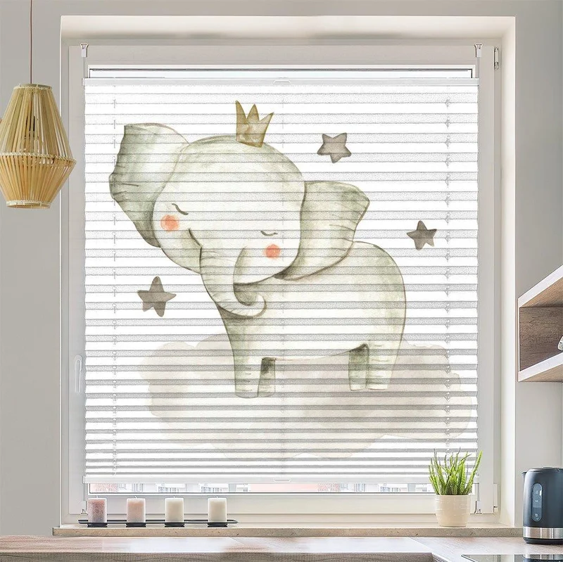 Wabenplissee Motiv "Elefant Wolke Kindermotiv"