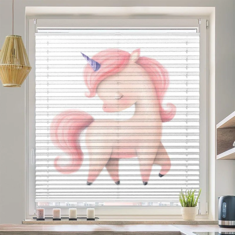 Wabenplissee Motiv "Einhorn Rosa Kindermotiv"