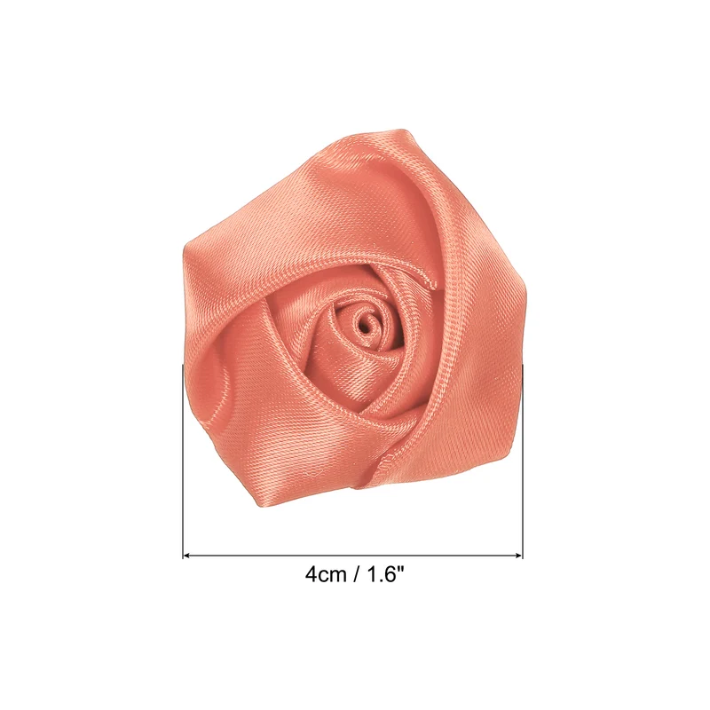 20Pcs Artificial Flowers Roses Heads Satin Rose Fabric Flowers Orange