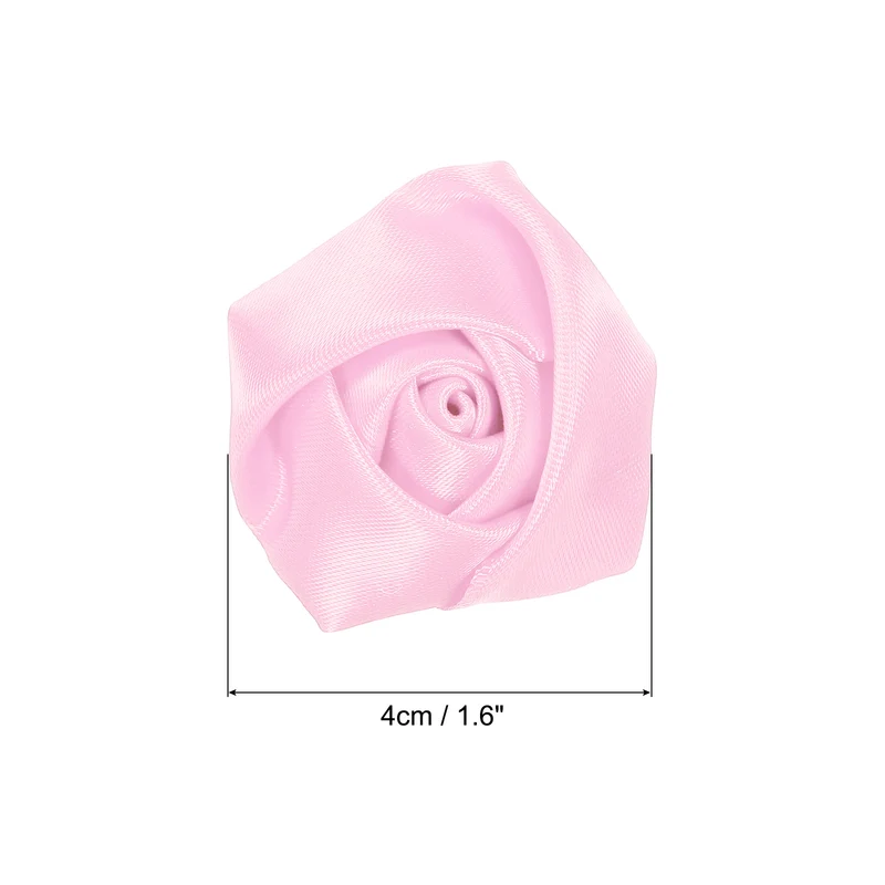 20Pcs Artificial Flowers Roses Heads Satin Rose Fabric Flowers Pink