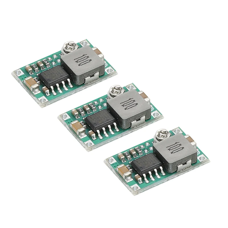 DC-DC Buck Converter Voltage Regulator Mini360 4.75-23V to 1-17V 3A Green for RC Airplane Power Adjustment Pack of 3