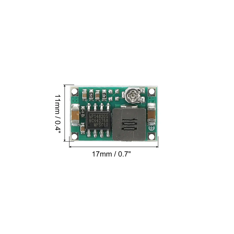 DC-DC Buck Converter Voltage Regulator Mini360 4.75-23V to 1-17V 3A Green for RC Airplane Power Adjustment Pack of 3