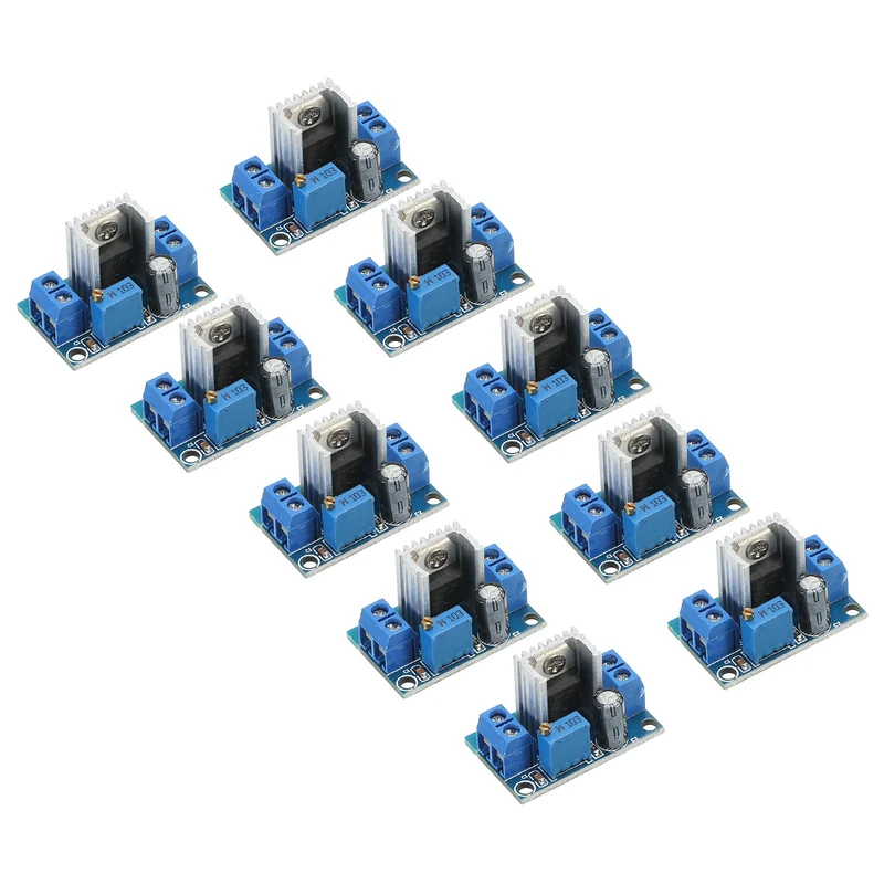 DC-DC Buck Converter Voltage Regulator LM317 4.2-40V to 1.2-37V 2.2A Blue for MP3, MP4 Pack of 10