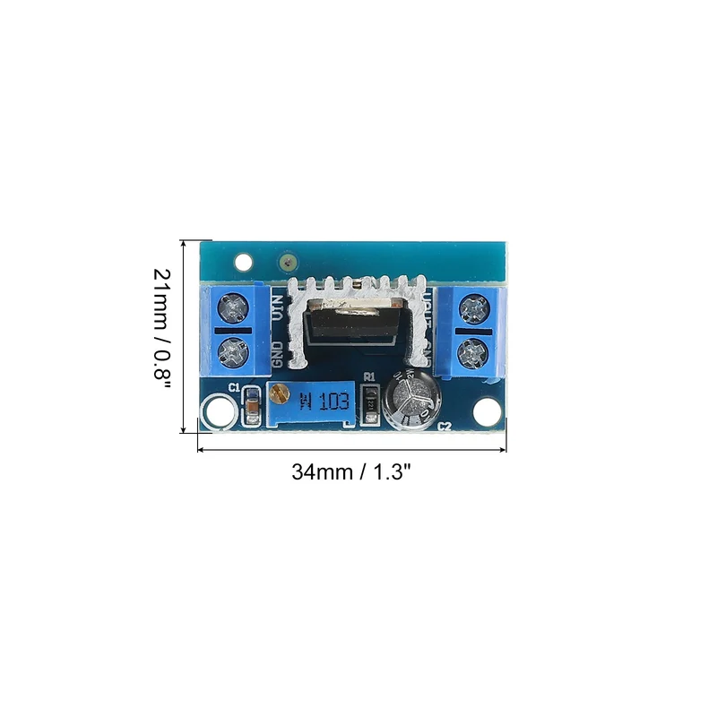 DC-DC Buck Converter Voltage Regulator LM317 4.2-40V to 1.2-37V 2.2A Blue for MP3, MP4 Pack of 10