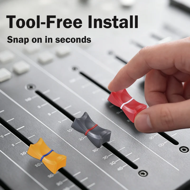 6Pcs Mixer Slider Fader Knobs Potentiometer Caps Fit Hole 1x8mm Grey Red