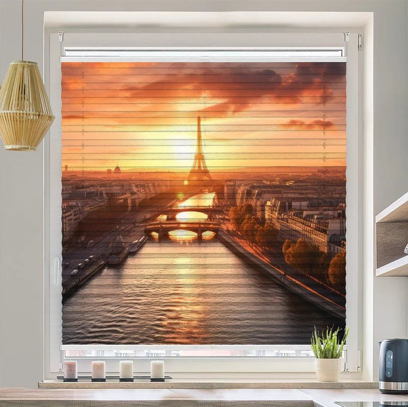 Plissee Motiv "Eifelturm Seine"
