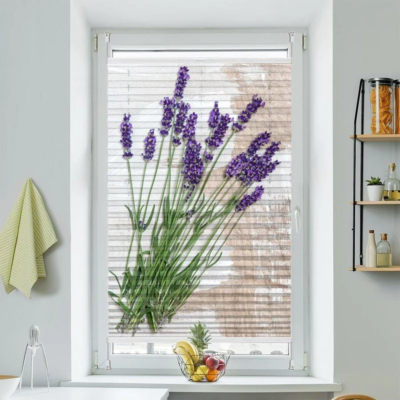 Plissee Motiv "Lavendel shabby"