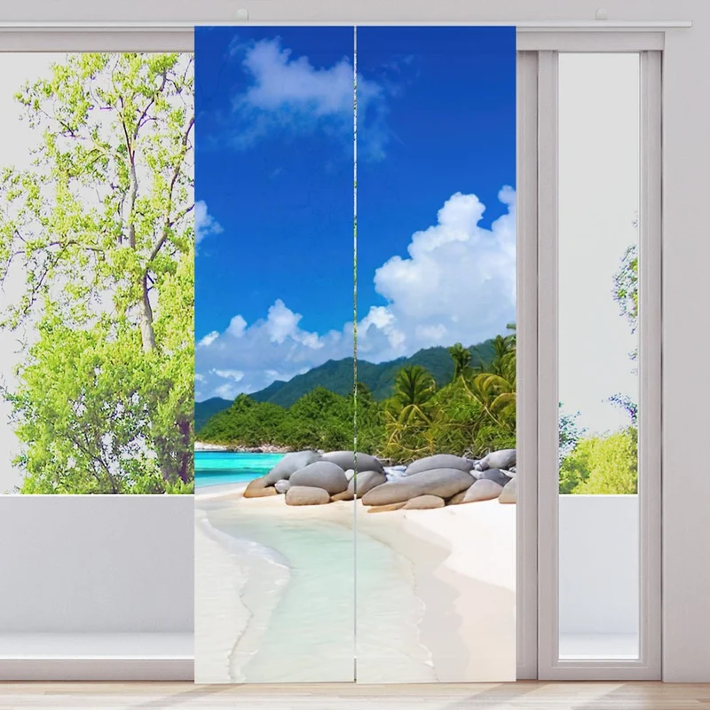 Schiebegardine Motiv "Bora Bora Palmen Meer"