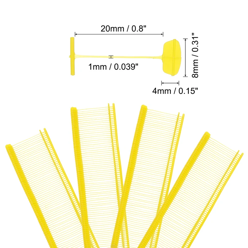 5000pcs 0.8" Micro Tagging Gun Fasteners, Tagging Barbs Attachment, Yellow