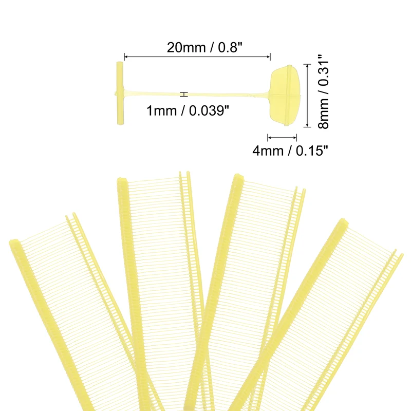 5000pcs 0.8" Micro Tagging Gun Fasteners, Tagging Barbs Attachment, Light Yellow